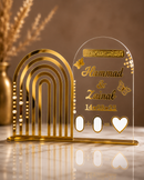 TakhleeqKar Personalized Acrylic Couple Name Plaque – Golden Wedding Gift Decor
