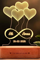 Personalized 3D Illusion Lamp – Custom Name Heart Acrylic LED Light