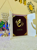 Personalized Wedding Certificate Gift Set – White Acrylic & Golden with Pen