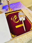 Personalized Wedding Certificate Gift Set – White Acrylic & Golden with Pen