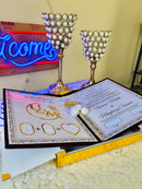 Personalized Wedding Certificate Gift Set – White Acrylic & Golden with Pen