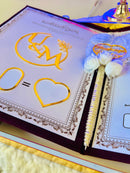 Personalized Wedding Certificate Gift Set – White Acrylic & Golden with Pen