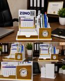 TakhleeqKar Multifunction Office Desk Organizer – Pen Holder with Clock & Calendar