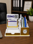 TakhleeqKar Multifunction Office Desk Organizer – Pen Holder with Clock & Calendar