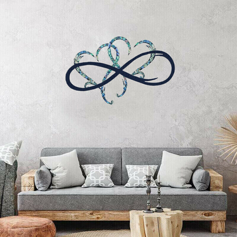 Metal Infinity Heart Art Love Wall Sign Hanging Decor for Living Room Home