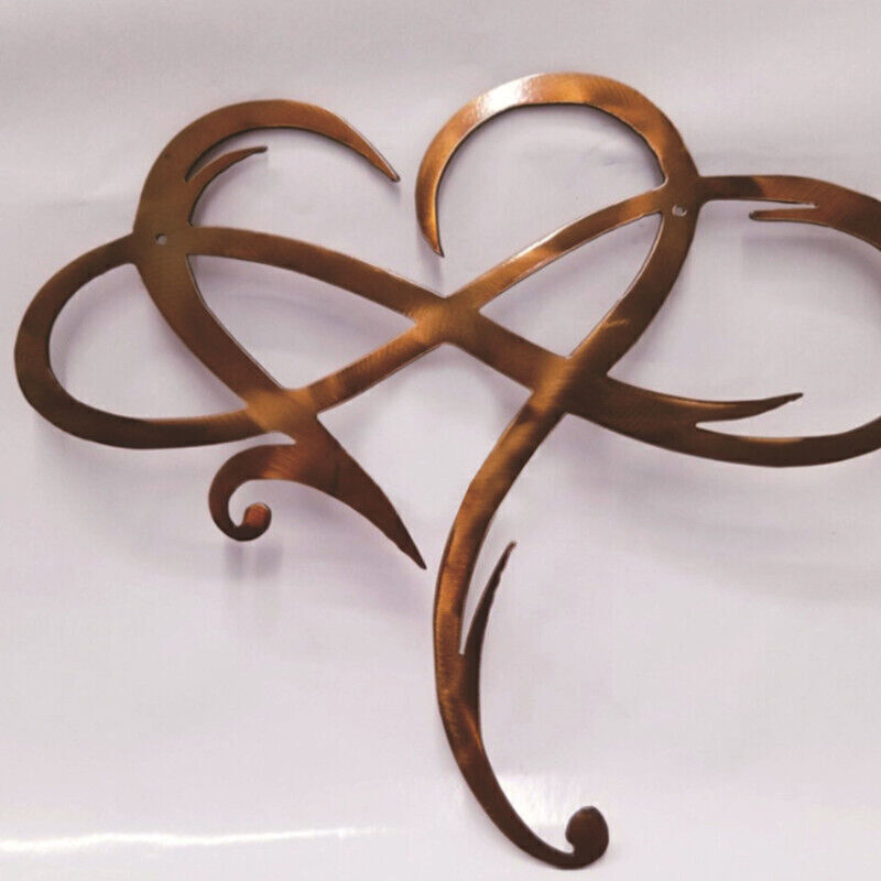 Metal Infinity Heart Art Love Wall Sign Hanging Decor for Living Room Home
