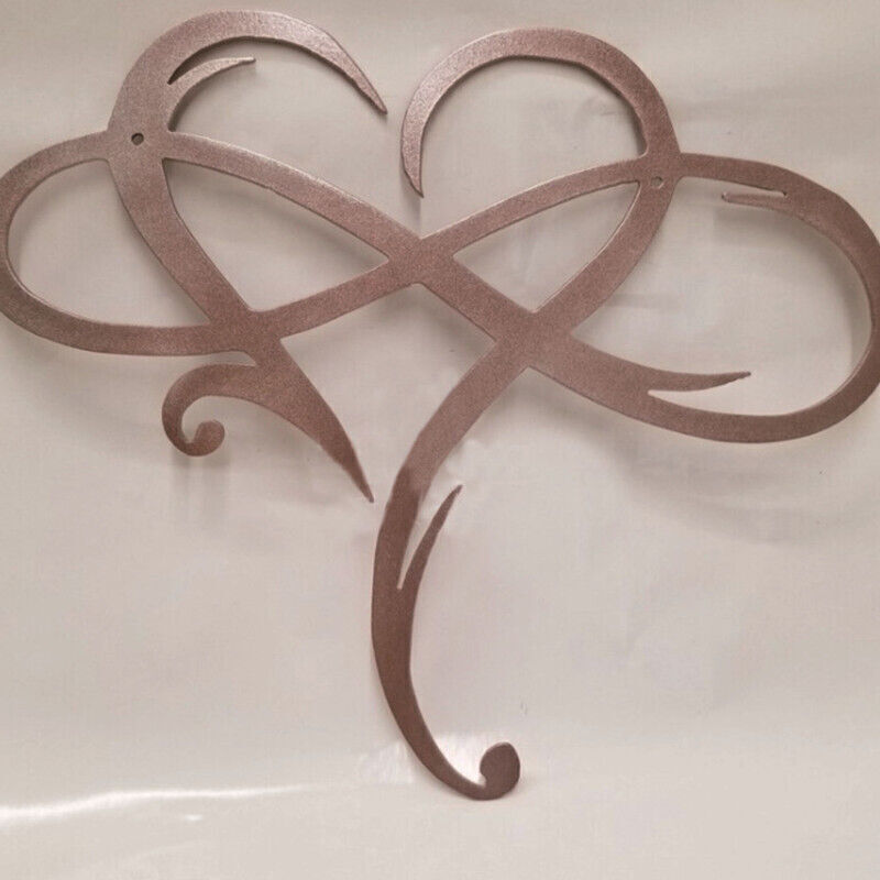Metal Infinity Heart Art Love Wall Sign Hanging Decor for Living Room Home