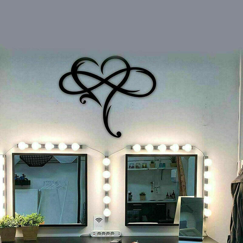 Metal Infinity Heart Art Love Wall Sign Hanging Decor for Living Room Home
